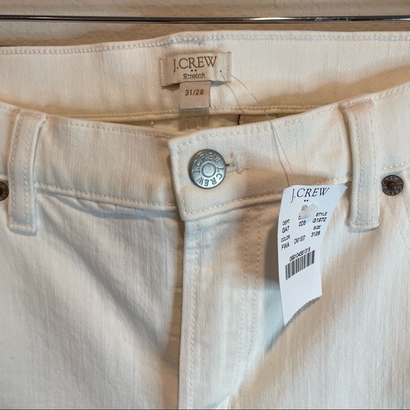 NWT J Crew White Stretch Straight Skinny Jean - Picture 5 of 5